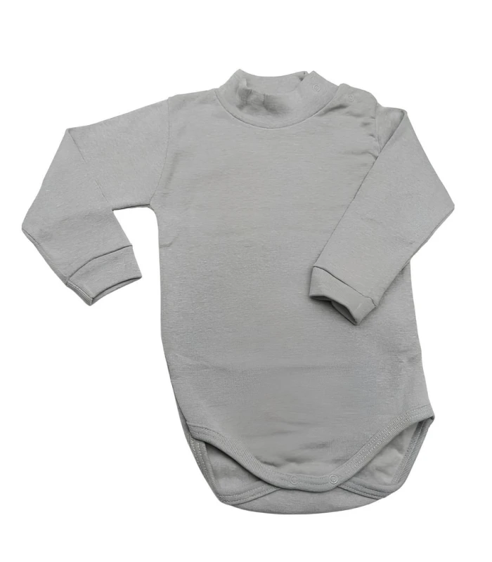 Body de Cuello Semicisne para Bebé Calamaro Baby  Interior Afelpado Suave, Apertura Lateral con Broches