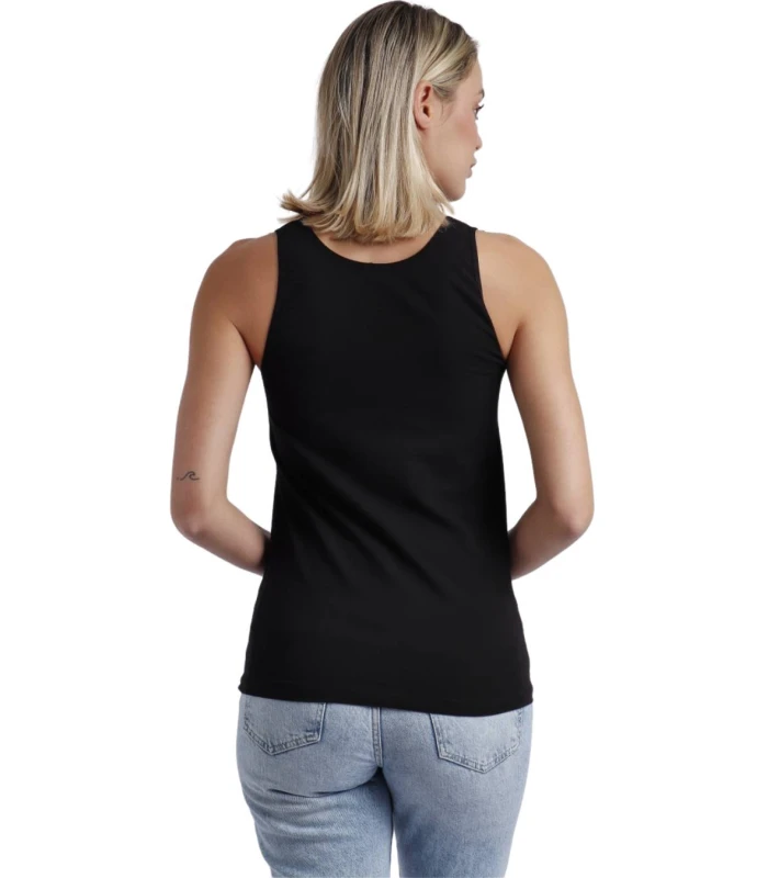 Camiseta Sin Mangas Escote Guipur Negro Admas