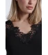 Camiseta Sin Mangas Escote Guipur Negro Admas