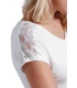 Camiseta Mujer Manga Corta Blanco Puntilla Hombro 43486 Admas