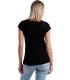 Camiseta Manga Corta Negra Puntilla Raso 43489 Admas