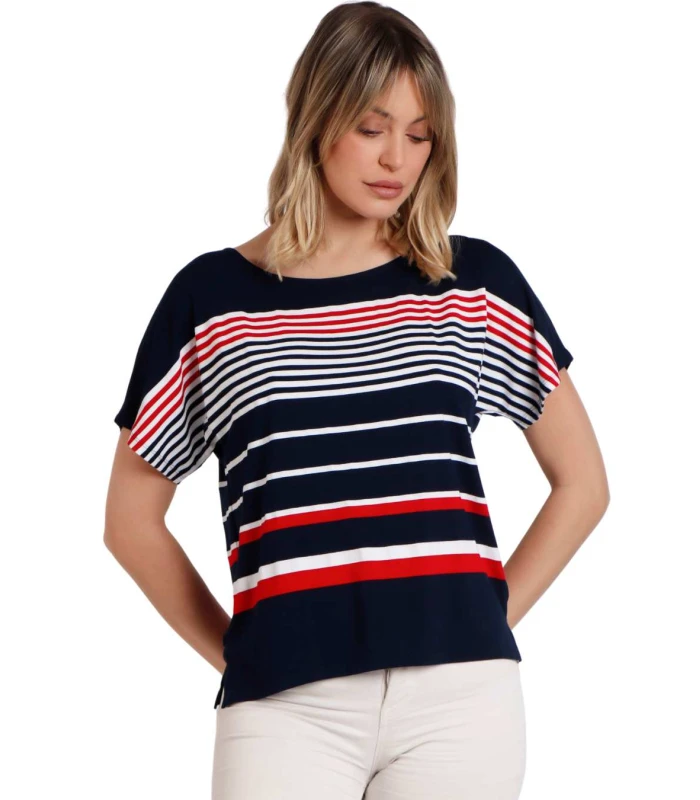 Camiseta Mujer Manga Corta Navy Style 43517 Admas