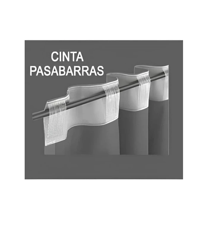 Cinta Cortinas Pasabarras Transparente 70MM