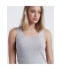 Camiseta Básica de Tirantes para Mujer Admas Punto de Canalé Elástico Gris Jaspe 43481