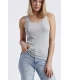 Camiseta Básica de Tirantes para Mujer Admas Punto de Canalé Elástico Gris Jaspe 43481