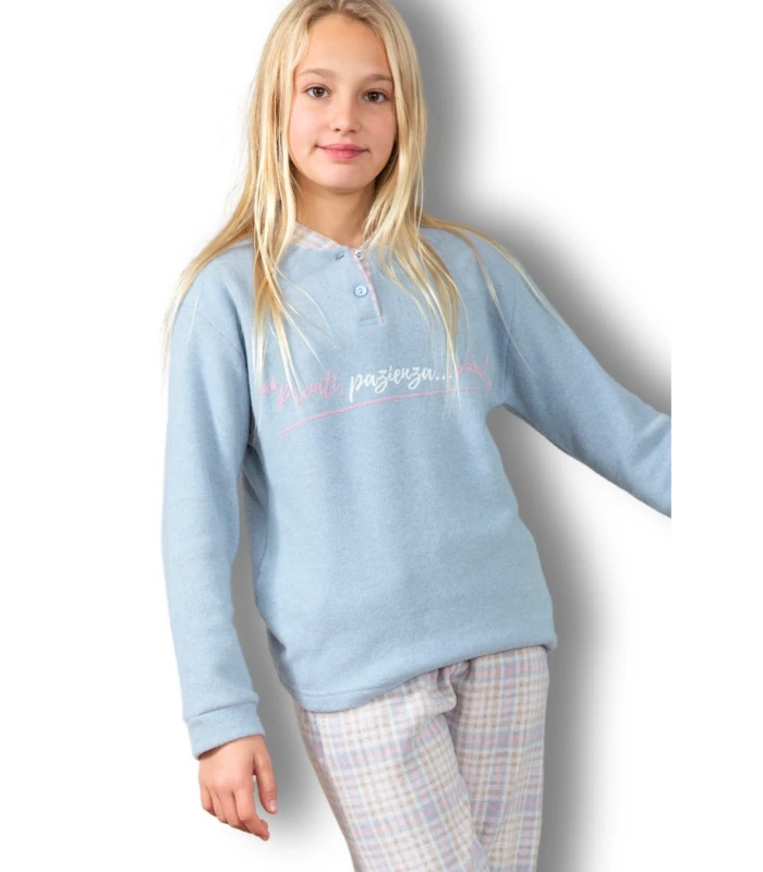 Pijama Niña Punto Milano "Azul" 244601 Muslher