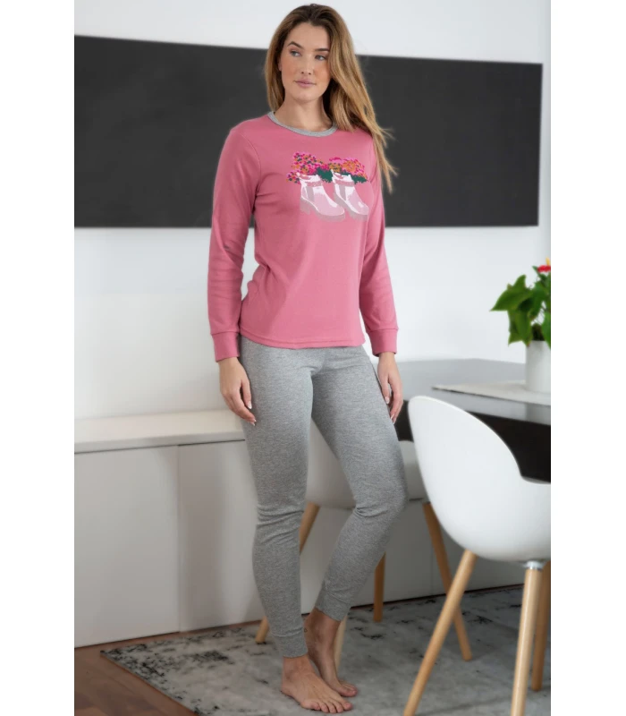 Pijama Invierno Mujer Interlock Afelpado 'Botas' 246631 Muslher