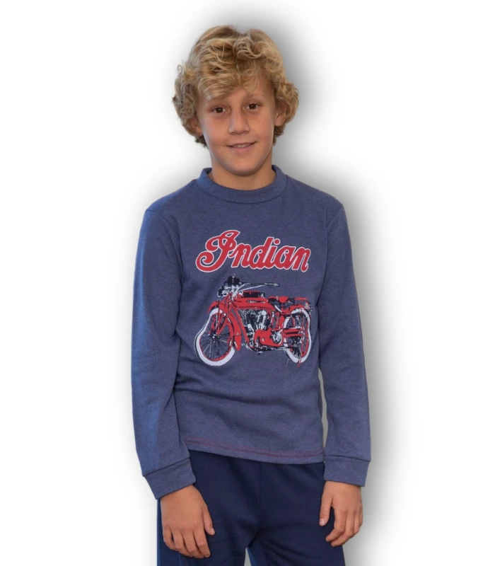 Pijama Invierno Niño Interlock Afelpado "Moto" 243612 Muslher