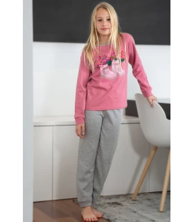 Pijama Niña Interlock Perchado "BOTAS" 244621 Muslher