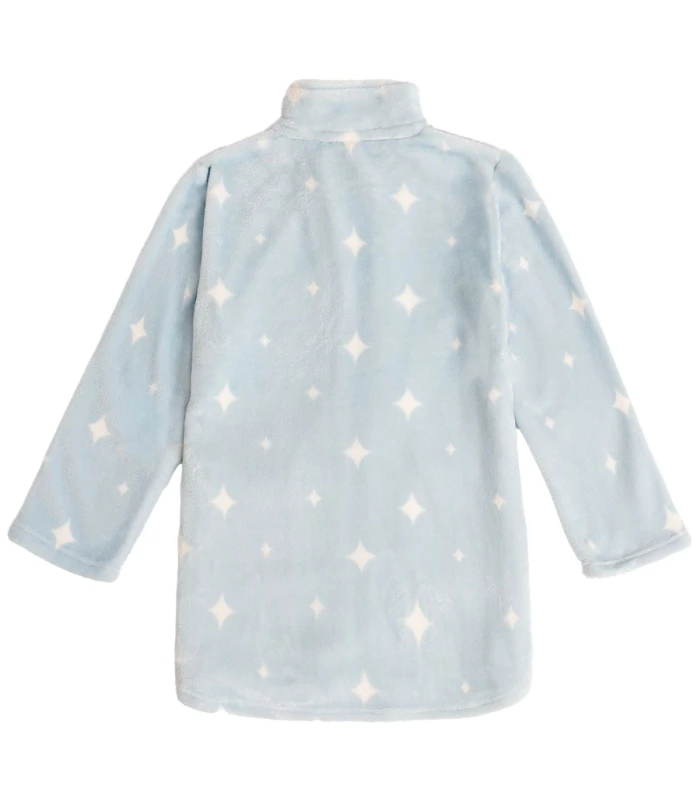 Bata Calentita Disney Ohana para Niña - Manga Larga Azul con Cremallera