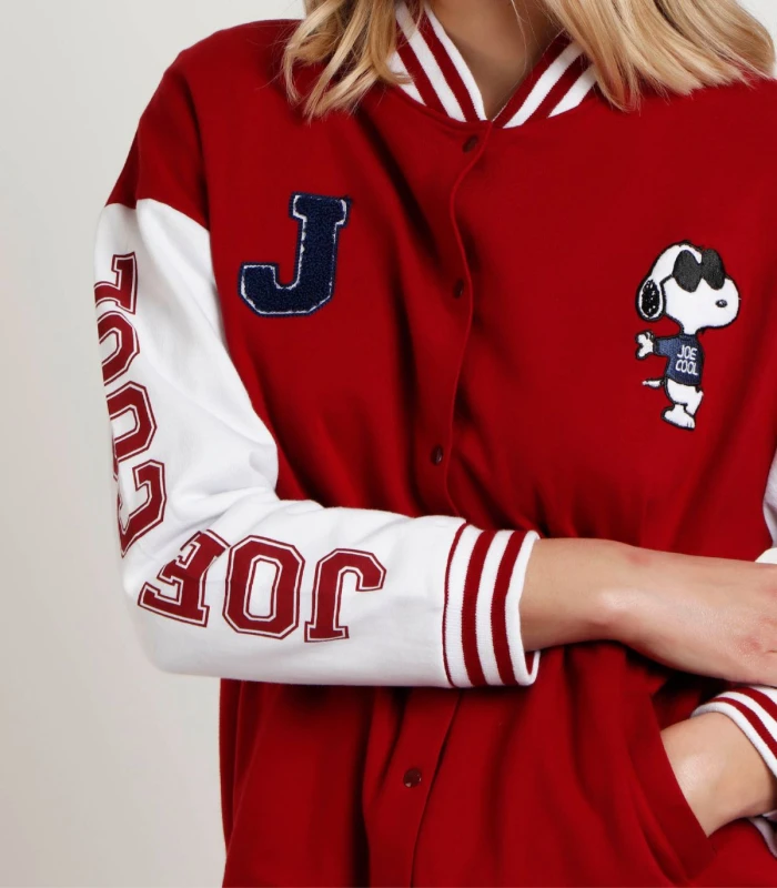 Chaqueta Calentita PEANUTS Snoopy Cool para Mujer - Manga Larga Burdeos