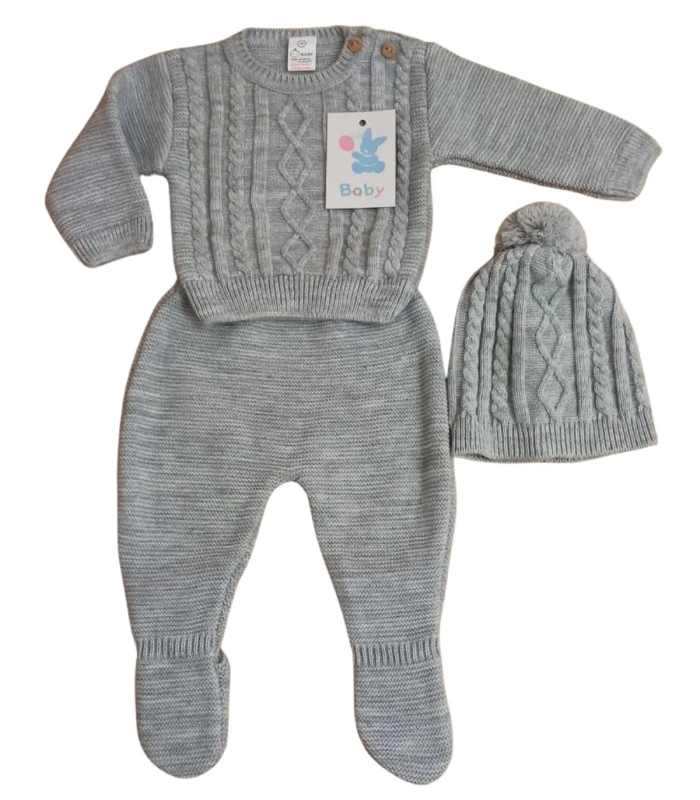 Conjunto Lana Bebé Gris Baby