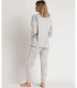 Pijama ADMAS HOME Velvet Soft para Mujer - Manga Larga Ultraelástico con Detalles Bordados