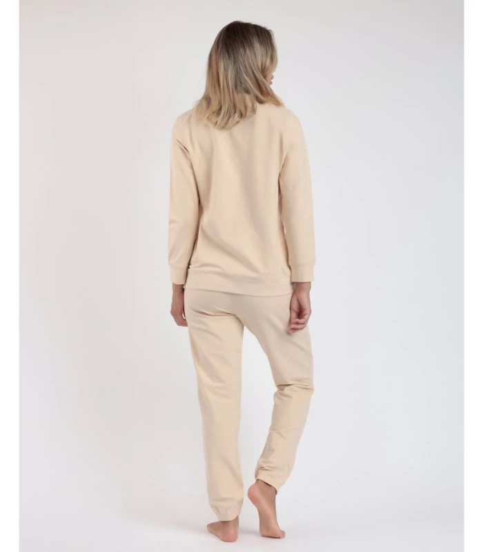 Pijama ADMAS Confort Home para Mujer - Manga Larga en Azul y Beige