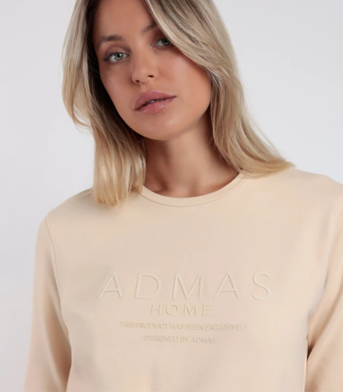 Pijama ADMAS Confort Home para Mujer - Manga Larga en Azul y Beige
