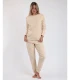 Pijama ADMAS Confort Home para Mujer - Manga Larga en Azul y Beige