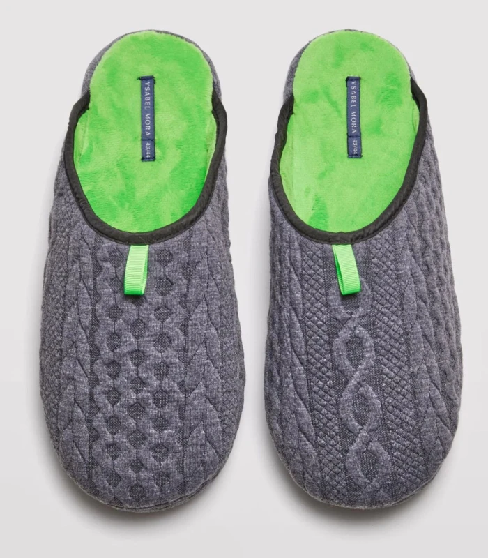 Zapatillas de Casa Hombre Color Gris de Ysabel Mora
