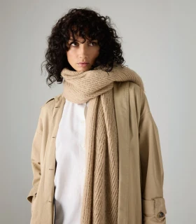 Pashmina Lisa con Flecos Beige Ysabel Mora