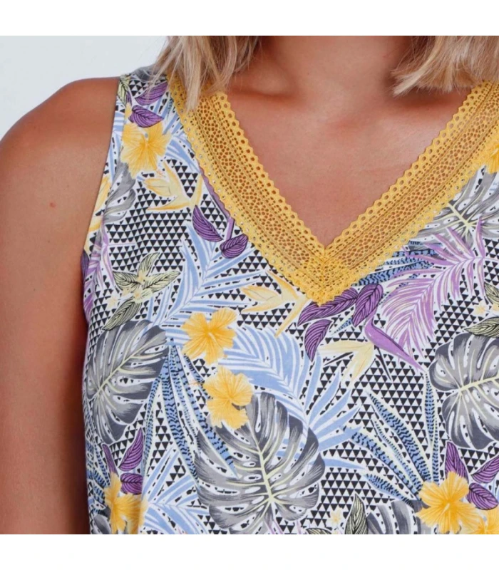 Camisón Mujer Viscosa Estampada Admas
