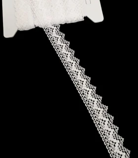 Encaje de Bolillo de Algodón 100% | Diseño Calado Vintage de 2,5 cm, Tacto Suave para Costura Creativa y Decoración