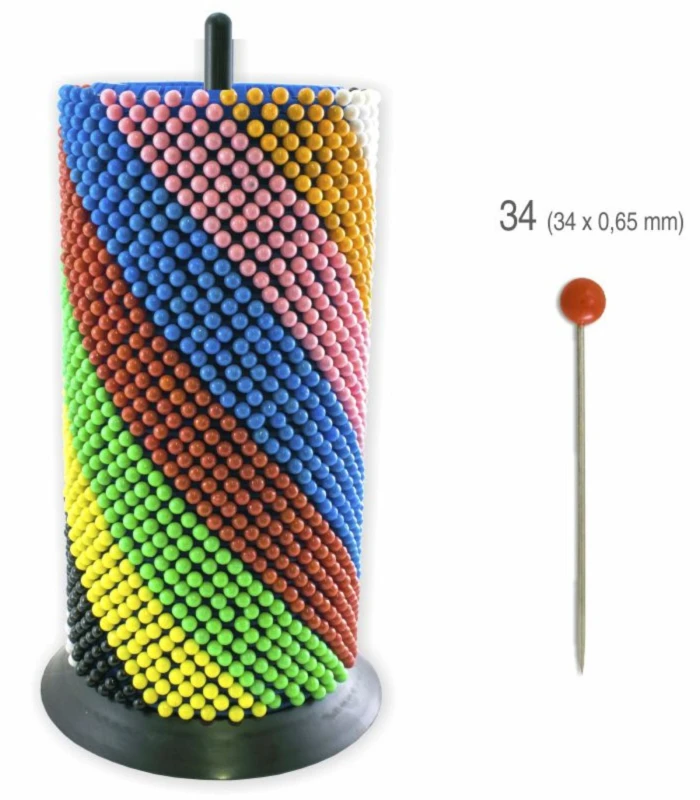 Alfileres de Colores Cabeza Plástico. Disco 40 Unidades
