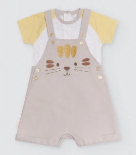 Conjunto Bebé Peto León Safari Algodón Manga Corta 25571