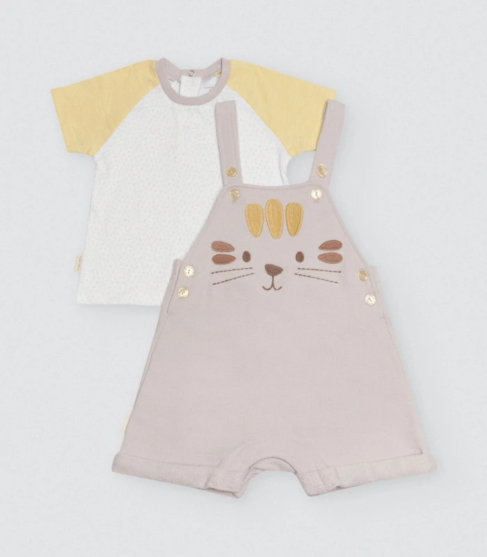 Conjunto Bebé Peto León Safari Algodón Manga Corta 25571
