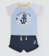 Conjunto Bebé Ancla Rayas Algodón Verano