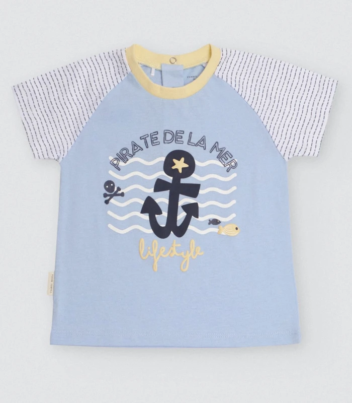 Conjunto Bebé Ancla Rayas Algodón Verano