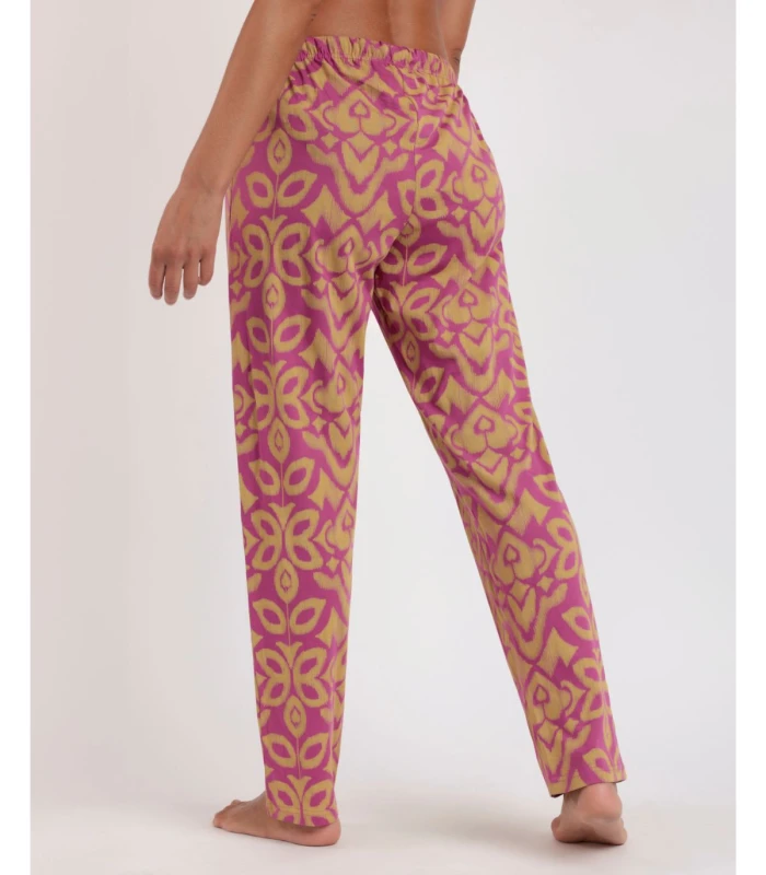 Pantalón Largo Playa Mujer Punto Viscosa Estampado Admas Morado