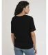 Camiseta Manga Corta Mujer Encaje Cuello Redondo Admas Negro