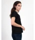 Camiseta Manga Corta Mujer Pico Puntilla Guipur Admas Negro