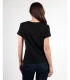 Camiseta Manga Corta Mujer Pico Puntilla Guipur Admas Negro