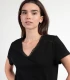 Camiseta Manga Corta Mujer Pico Puntilla Guipur Admas Negro