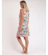 Camisola Sin Mangas Mujer Pico Estampado Hojas Admas Garden Azul