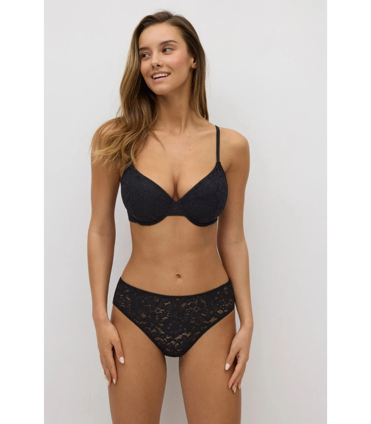 Conjunto Sujetador Push-Up Tanga Encaje Floral 10749