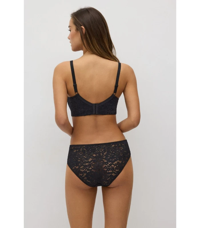 Conjunto Sujetador Push-Up Tanga Encaje Floral 10749