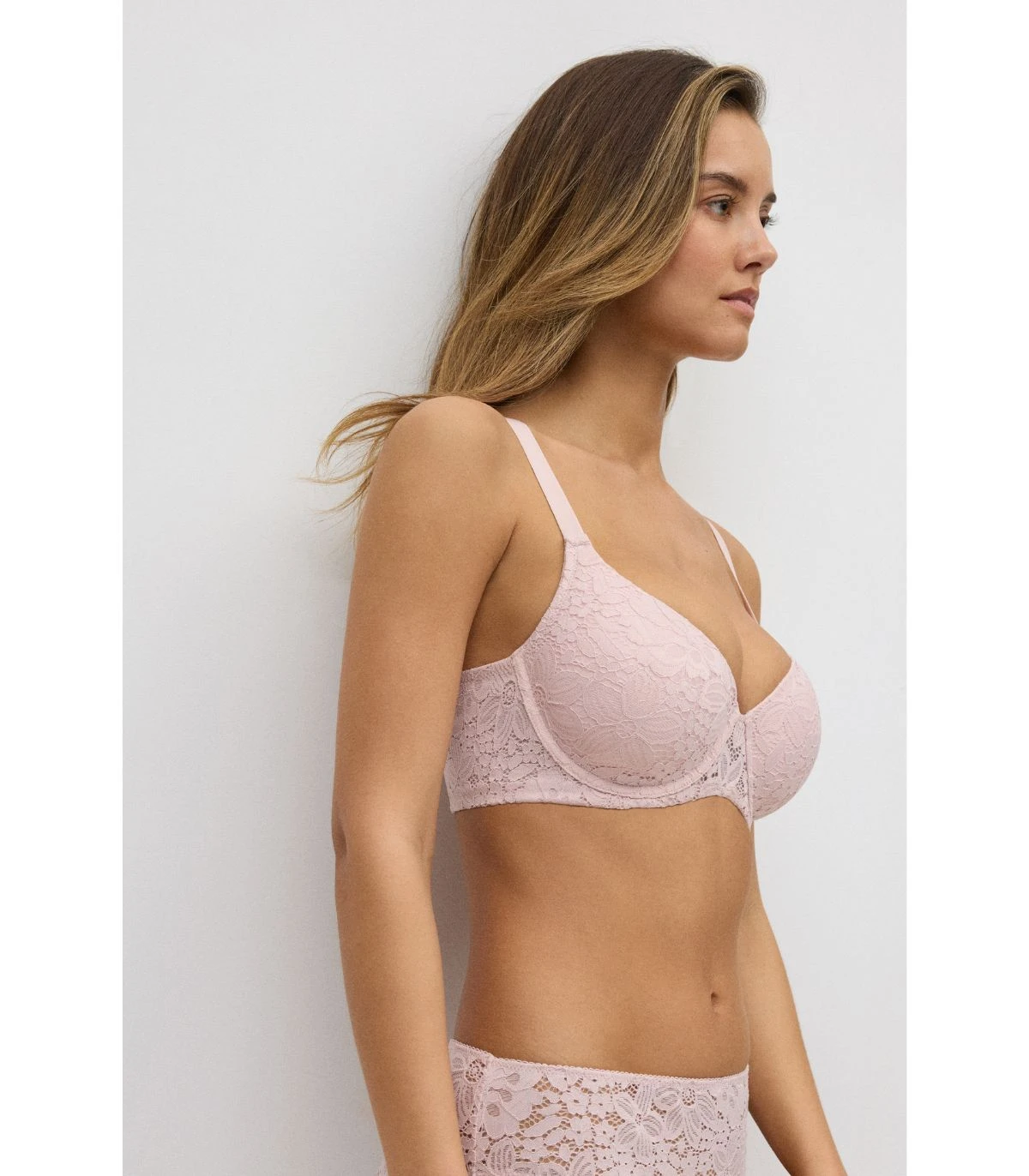 Conjunto Sujetador Push-Up Tanga Encaje Floral 10749