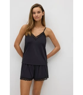 Conjunto Camiseta Tirantes Pantalón Corto Encaje 10758 Ysabel Mora