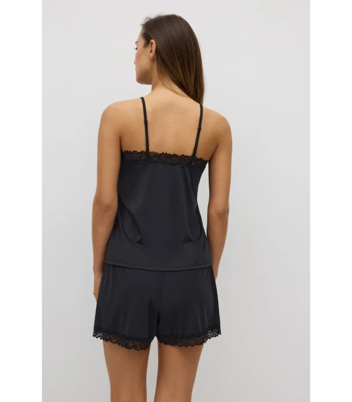 Conjunto Camiseta Tirantes Pantalón Corto Encaje 10758 Ysabel Mora