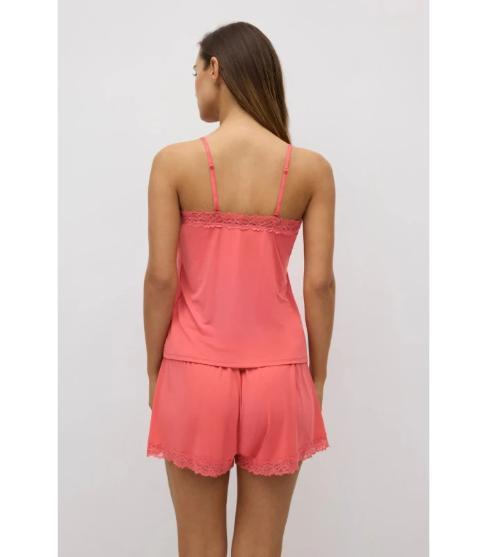 Conjunto Camiseta Tirantes Pantalón Corto Encaje 10758 Ysabel Mora