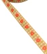 Tapacosturas Tela Beige con Flores Naranjas Ancho 2 cm