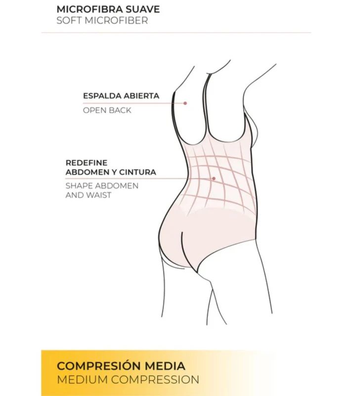 Body Reductor con Encaje Negro Copa C 19062 – Media Compresión Ysabel Mora