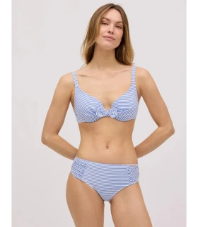 Bikini Rayas Azules Textura Lazo Copa B Ysabel Mora 82911
