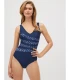 Bañador Reductor Marino Líneas Estampadas Copa B Ysabel Mora 82917