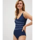 Bañador Reductor Marino Líneas Estampadas Copa B Ysabel Mora 82917