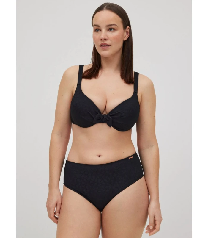 Bikini Textura Tirantes Anchos Negro Copa C Ysabel Mora 83047
