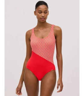 Bañador Moldeador Estampado Piqué Coral Copa B Ysabel Mora 83094