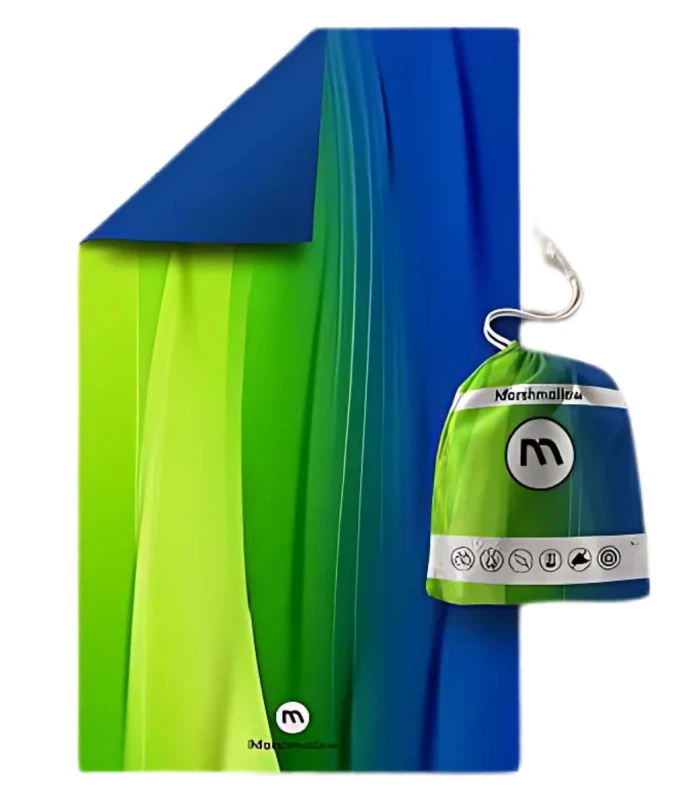 Toalla Microfibra XL Marshmallow Home Degradado Verde Azul 90x180cm MF-234025