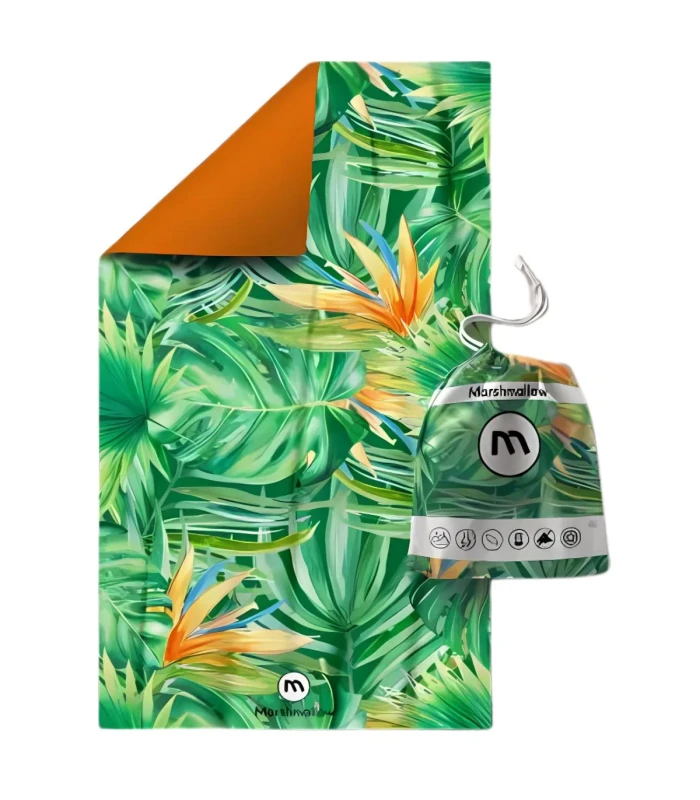 Toalla Microfibra XL Marshmallow Home Hojas y Flores Tropicales 90x180cm MF-234030